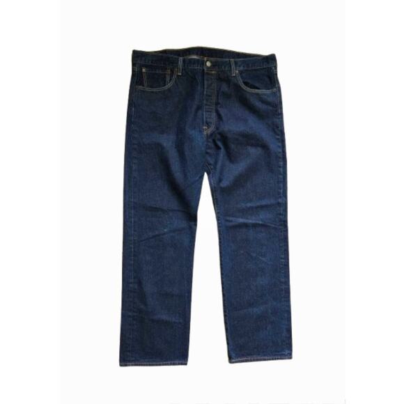 Levi's 501 Jeans Dark Blue Wash Men's Size 40/32 Straight Leg Cotton Button-Up - Picture 1 of 1